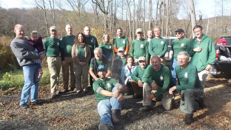 The volunteers stop for a group shot (Photo by Frances Ruth Harris)