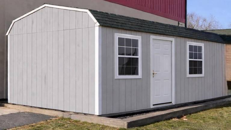 A mock-up of the relocated and refurbished donations shed planned for Sacred Heart Church.