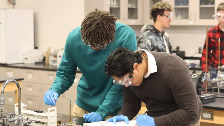 SUNY Orange students at work in a lab. (Photos courtesy of SUNY Orange)